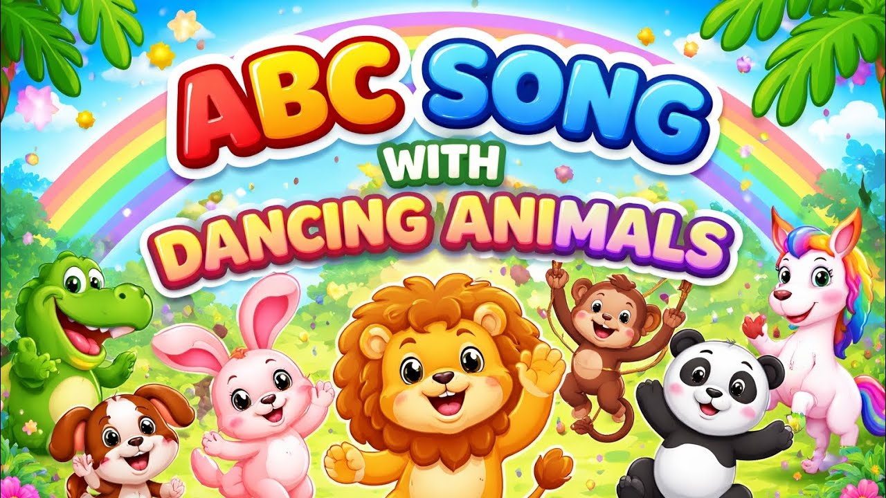 ABC Song with Dancing Animals 🐶🦁 | Learn Alphabets A to Z | Kids Cartoon