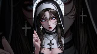 Gothic nun girl