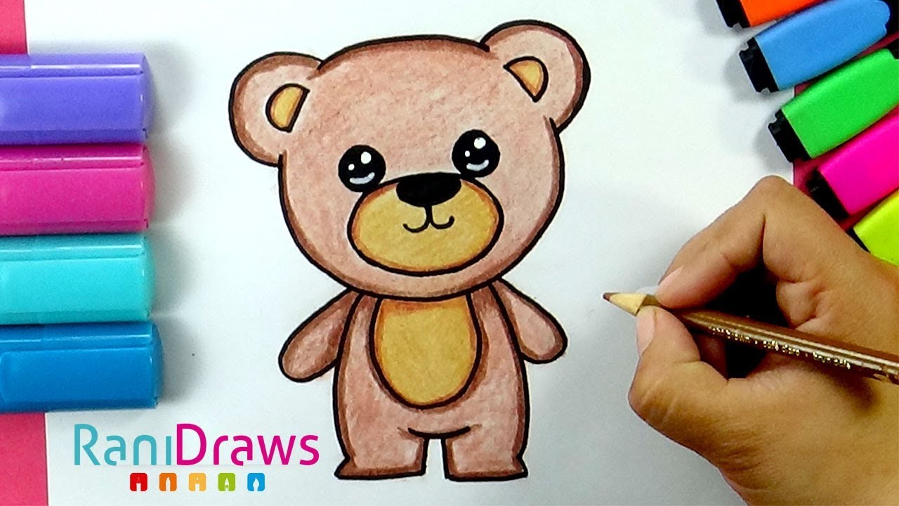 How to draw a CUTE BEAR Easy Step by Step - YouTube