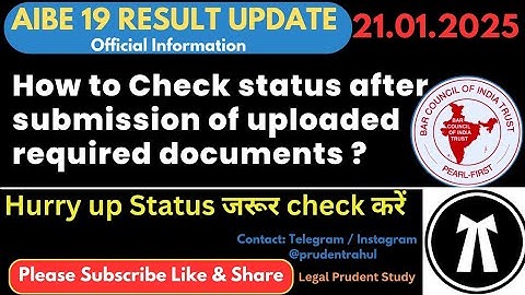 AIBE 19 Result | How to check status after Submission of required documents ? #aibexix