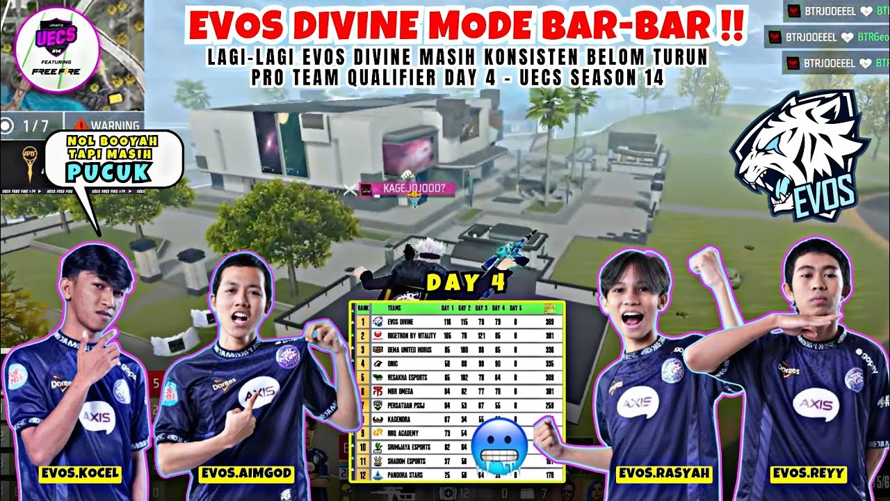 MASIH DINGIN CUY🥶‼️FULL HIGHLIGHT EVOS DIVINE FREE FIRE PRO TEAM QUALIFIER DAY 4 - UECS SEASON 14