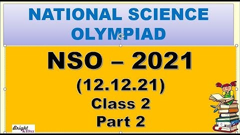 Science olympiad NSO -  CLASS 2 - 2021 EXAM PAPER|| SCIENCE OLYMPIAD || CLASS 2 ||  Bright Kidzz