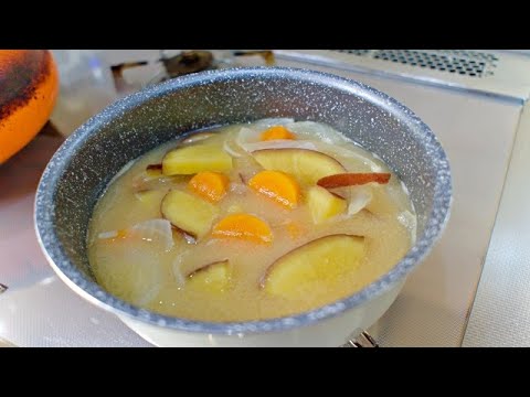 さつま芋の味噌汁【ASMR　料理】【出汁】 cooking sound / recipe / japanese meal / dashi  /  misosoup