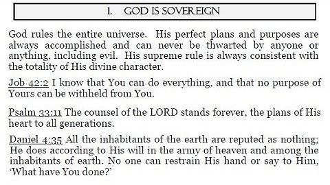 1. GOD IS SOVEREIGN