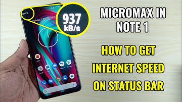 Micromax In Note 1 : How To Get Internet Speed Meter On Status Bar
