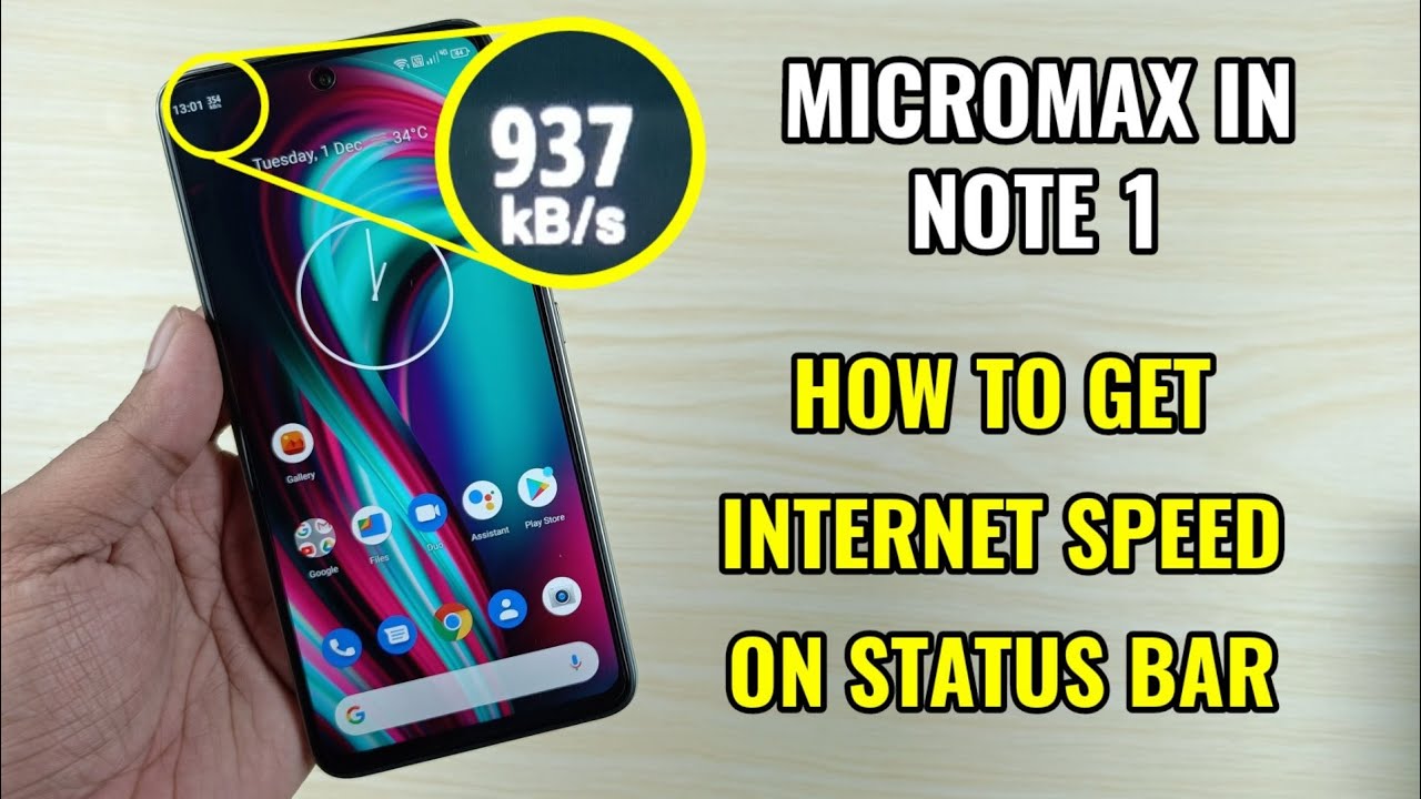Micromax In Note 1 : How To Get Internet Speed Meter On Status Bar