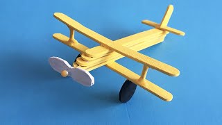 How to Make a Plane with Popsicle Sticks | DIY Wooden Airplane Toy | Fun Crafts