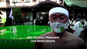 Pilgrims plunge into ice bath for Shinto ritual