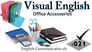 Visual English Language Learning Practical Vocabulary Office Stationary Furniture Part 4