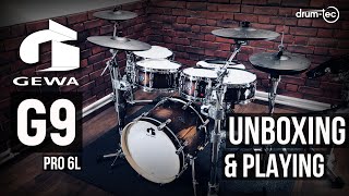 Gewa G9 Pro 6L Walnut Finish electronic drums Unboxing & Playing