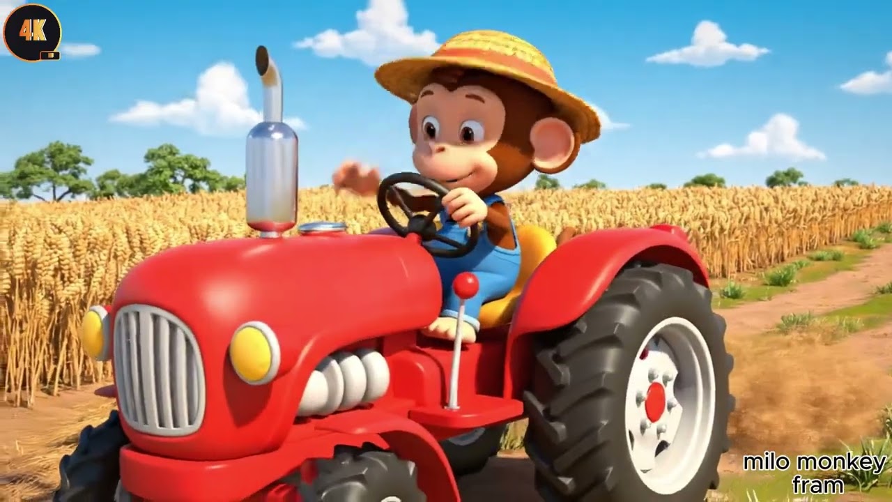 Milo the Monkey Works Alone on His Farm 🐒🚜 | Relaxing 3D Cartoon Farm Video for Kids