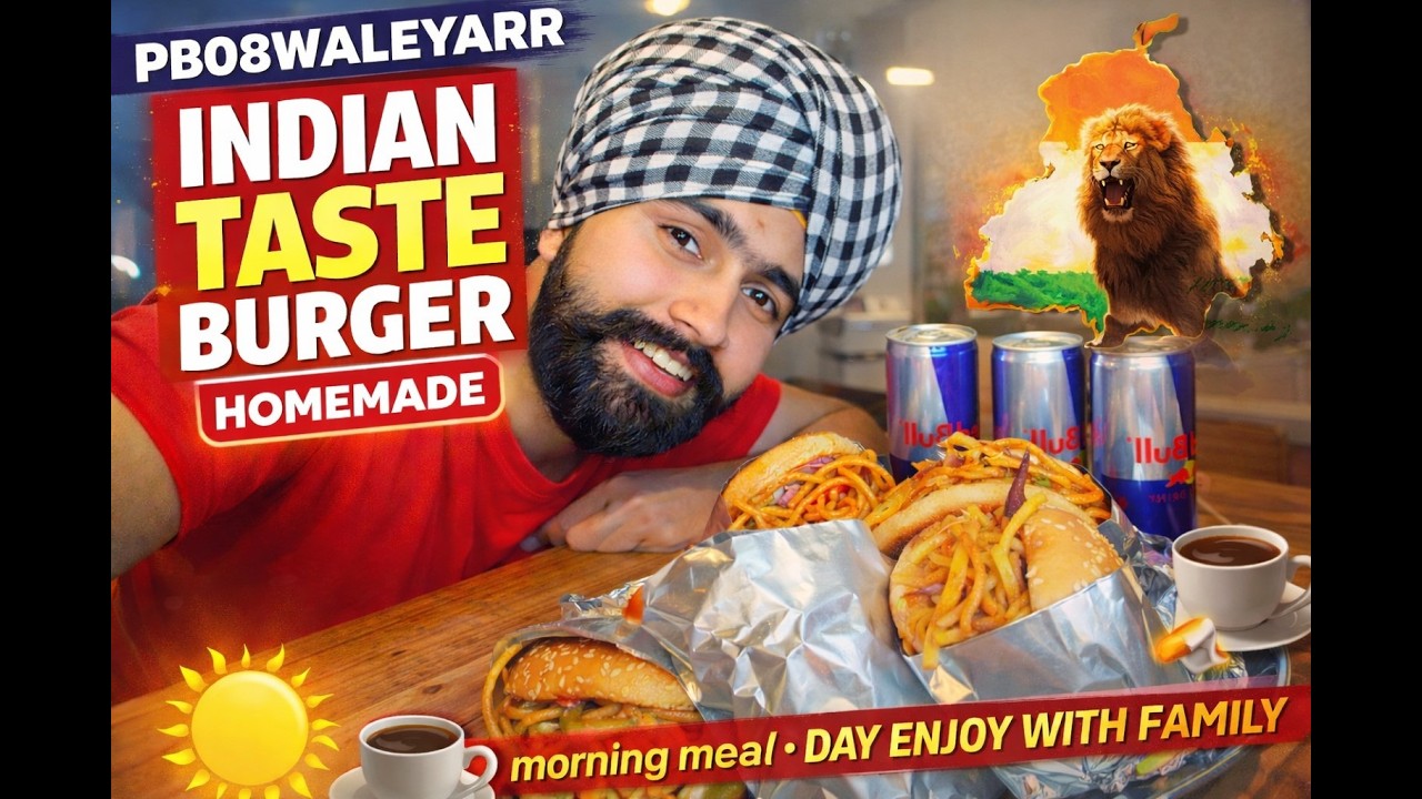 Домашний бургер с индийским вкусом 🍔🔥 | Утренний завтрак с семьей | PB08WALEYARR VLOG #trending #...