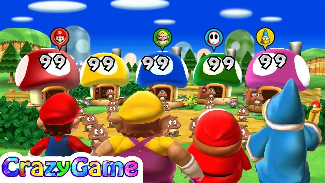 Mario Party 9 Garden Battle - Shy Guy v Mario v Wario v Kamek Master Difficult | Crazygaminghub