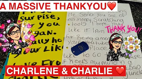 Massive Thankyou To Charlene and Charlie