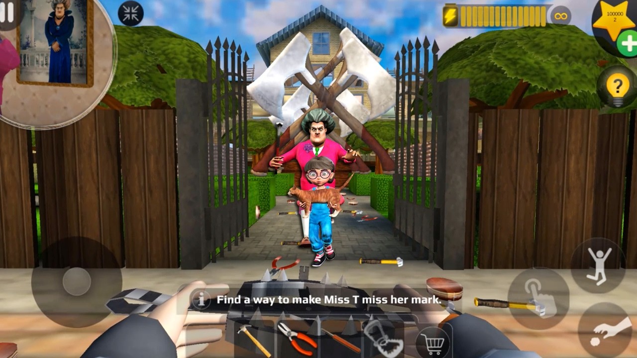 Scary Teacher 3D - троллинг мисс Т, множество лестниц и ловушек (мод-меню), часть 5520 