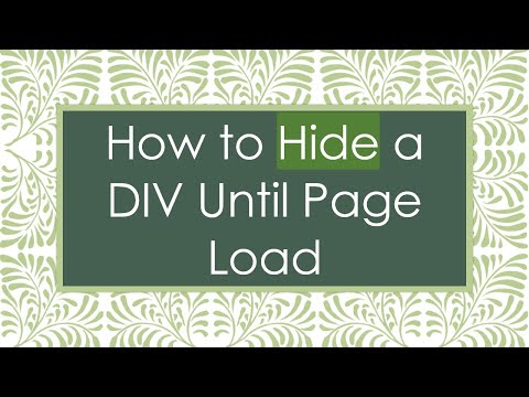 How to Hide a DIV Until Page Load