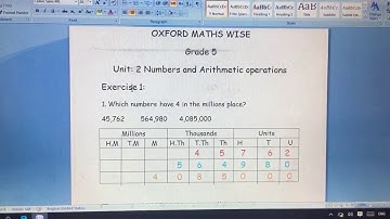 Oxford Maths wise Grade 5 unit#2 (exercise#1)