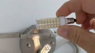 Replacing a dim mini candelabra E11 LED light bulb with a new one from Amazon
