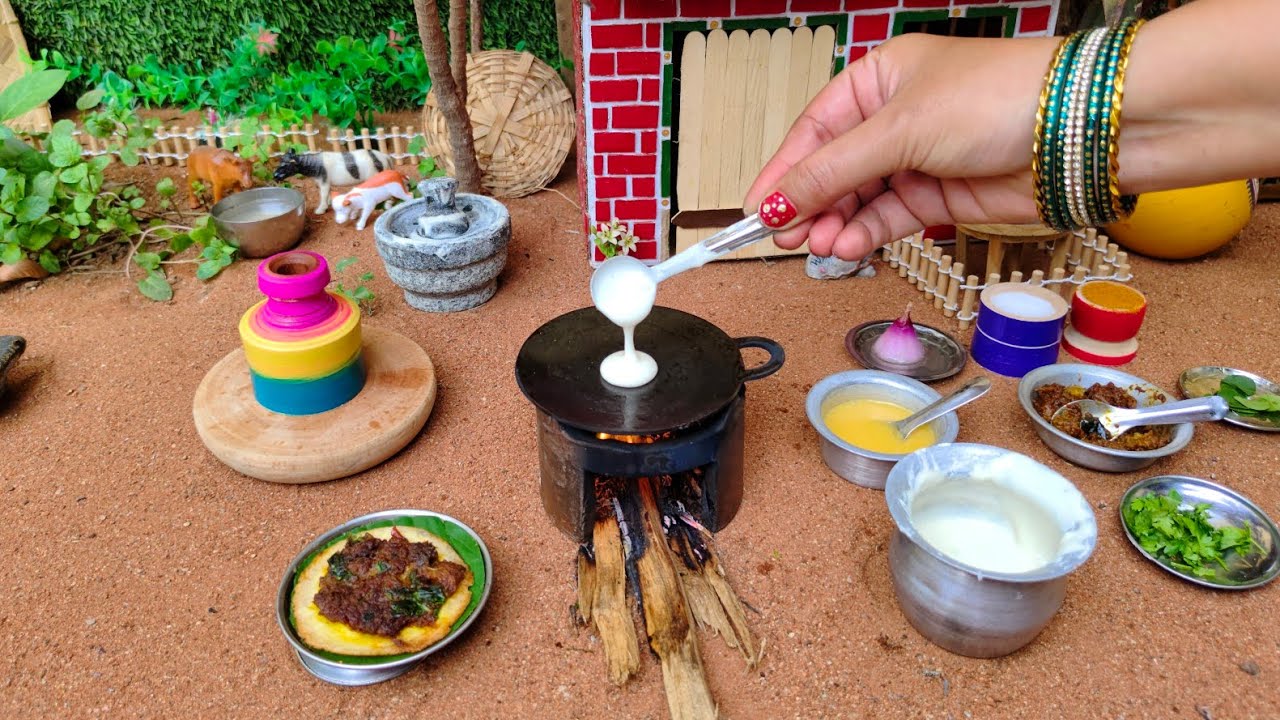 Miniature Mutton Kari Dosa | Madurai Kari Dosai Recipe | Mutton Masal Dosa | Rini's Miniature |