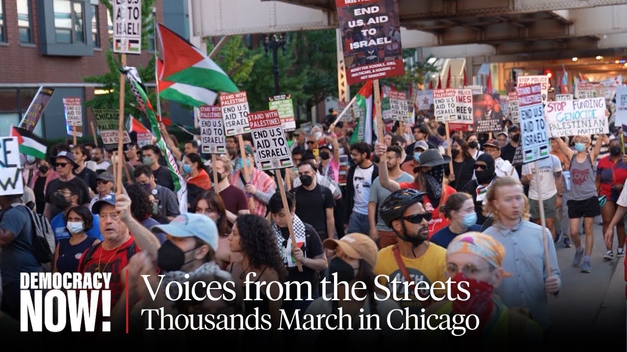 Thousands March Against U.S. Arming of Israel as Harris Accepts Presidential Nomination