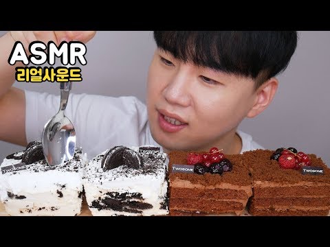 아이스박스케이크 초코생크림케이크 Ice box <strong>cake</strong> Chochlate <strong>cake</strong> 리얼사운드 먹방 <strong>ENG</strong> Mukbang ASMR