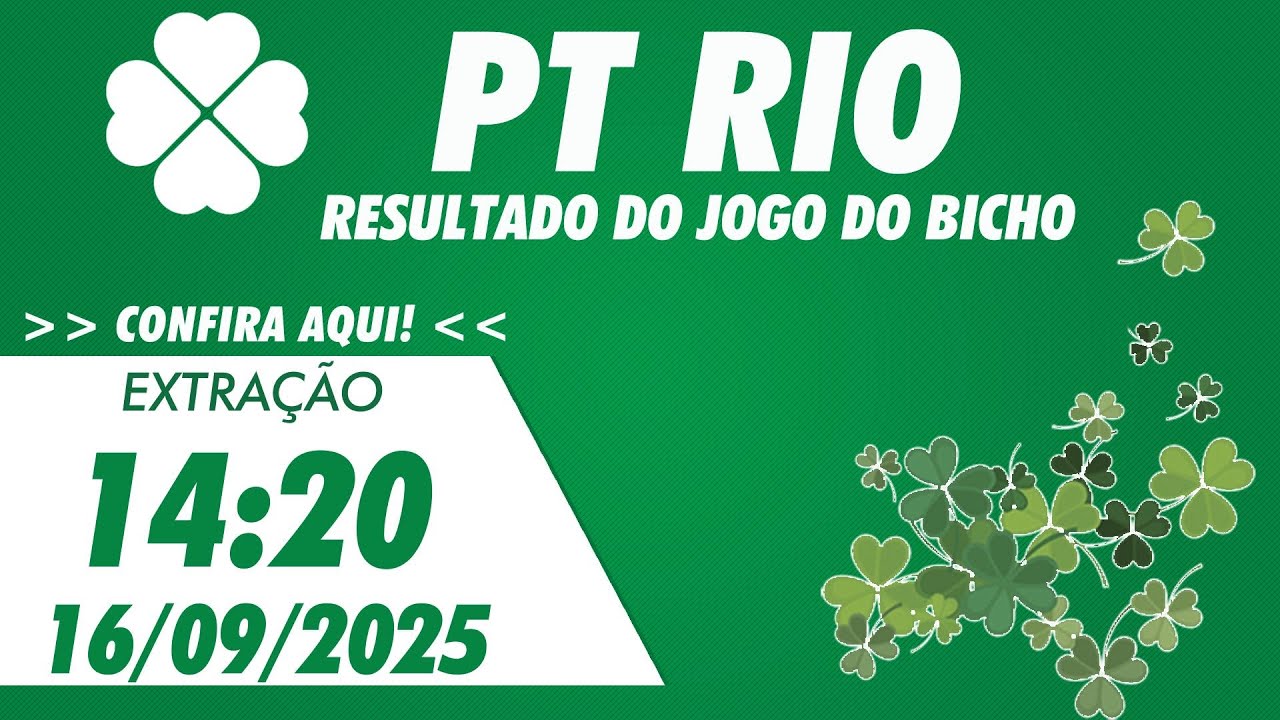 🍀 Resultado da PT Rio 14:20 – Resultado do Jogo do Bicho PT RJ 16/09 ...