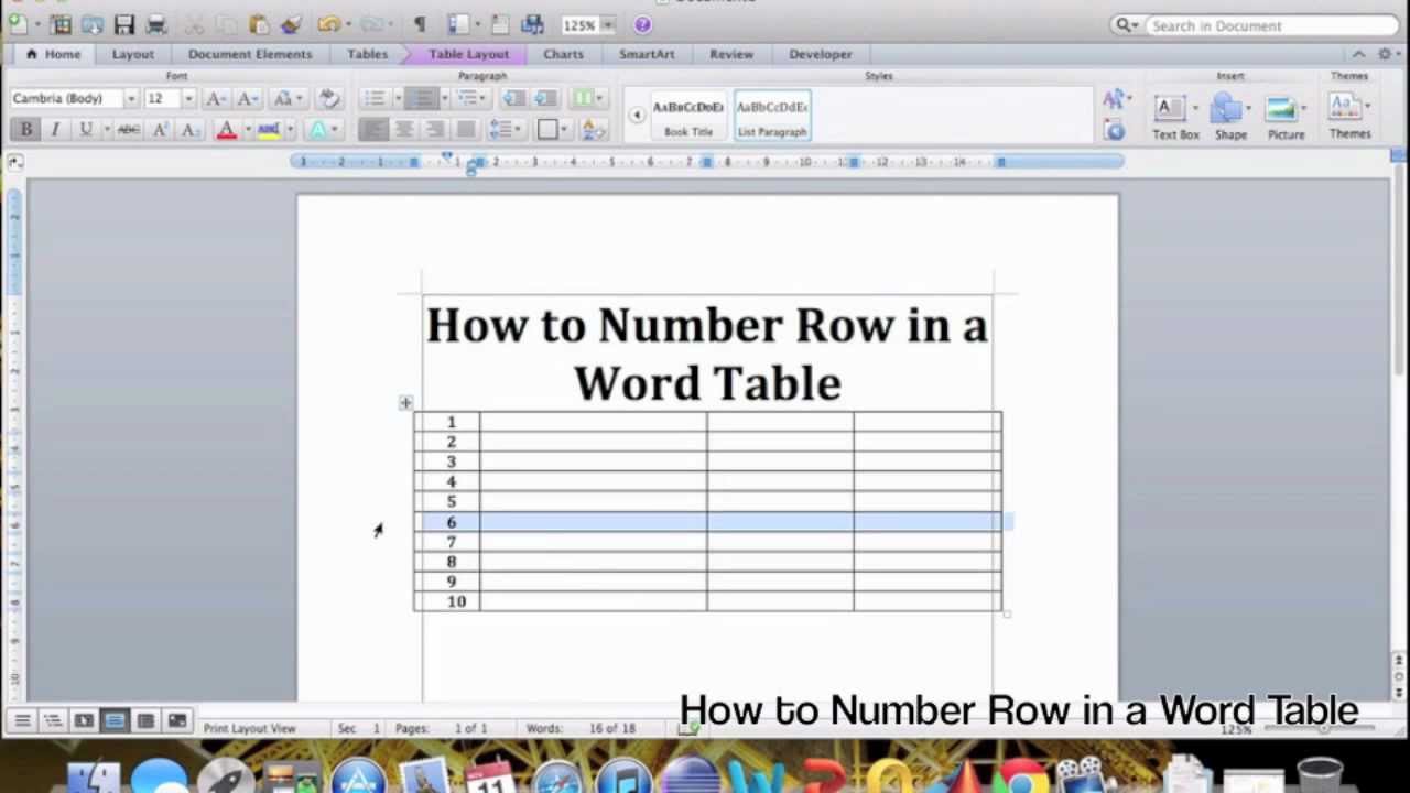 Award visit Diversion How to Add Row Number to Microsoft Word Table - YouTube
