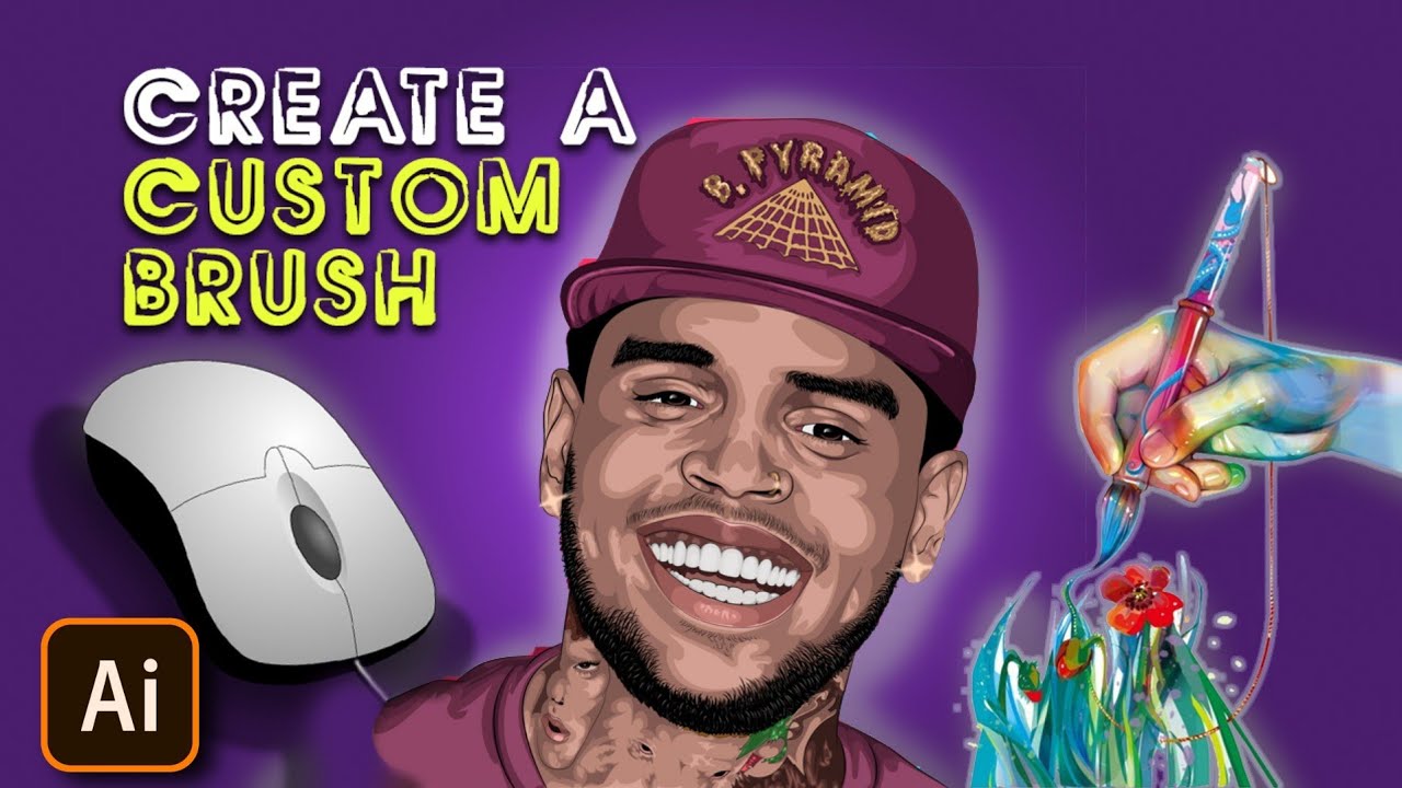 How to Create a Custom Brush🖌🖱 in 1-Minute in Adobe Illustrator || STEP ...