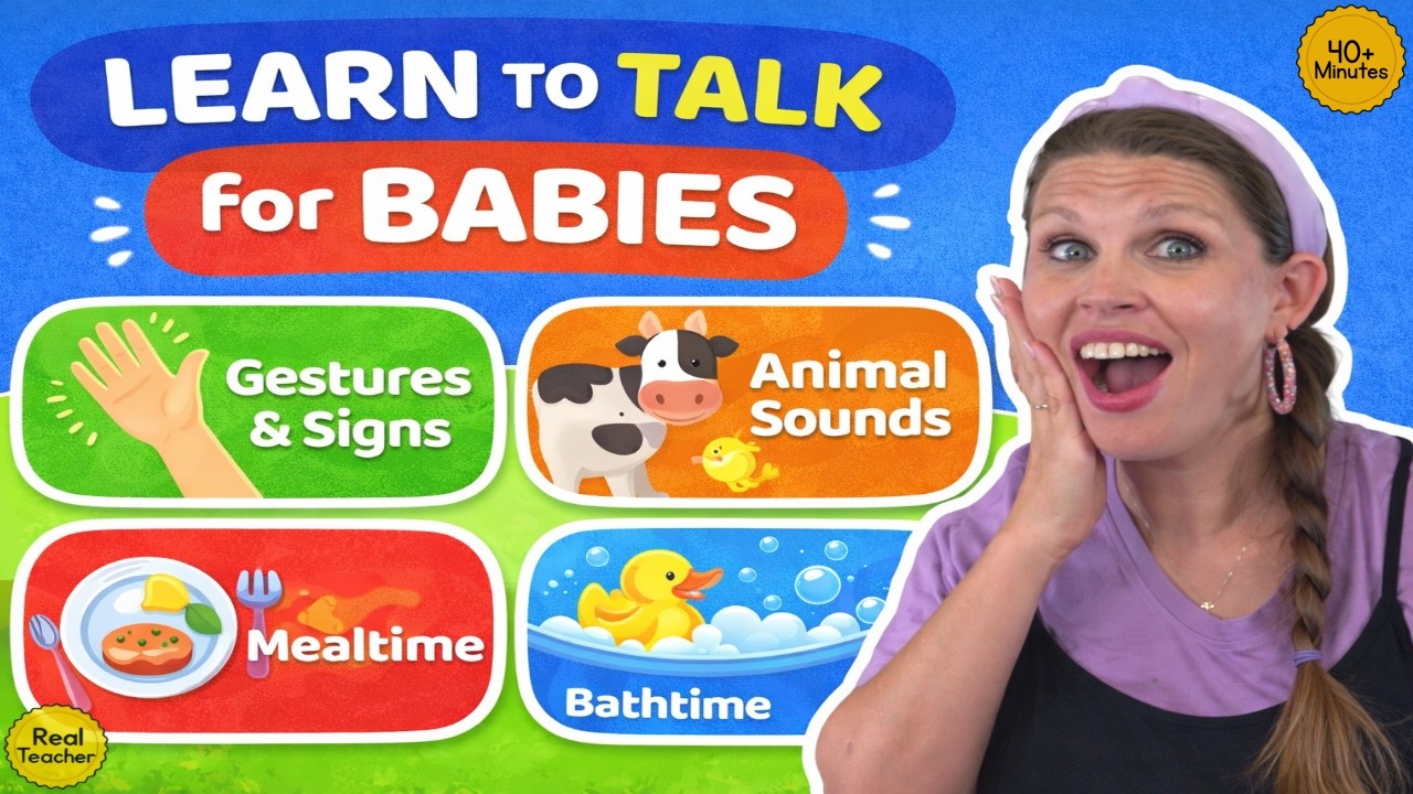 Baby Learn to Talk | First Words for Babies & Toddlers | Gestures ...