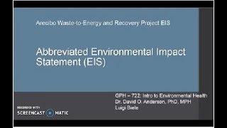 Final Presentation - Environmental Impact Statement Presentation
