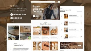 Best WordPress Theme for Carpenters &amp; Woodworkers 2025 | Crafter Elementor Kit 🪵