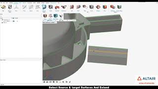 HyperWorks 2021: Geometry Creation, Surface Cross-Extend
