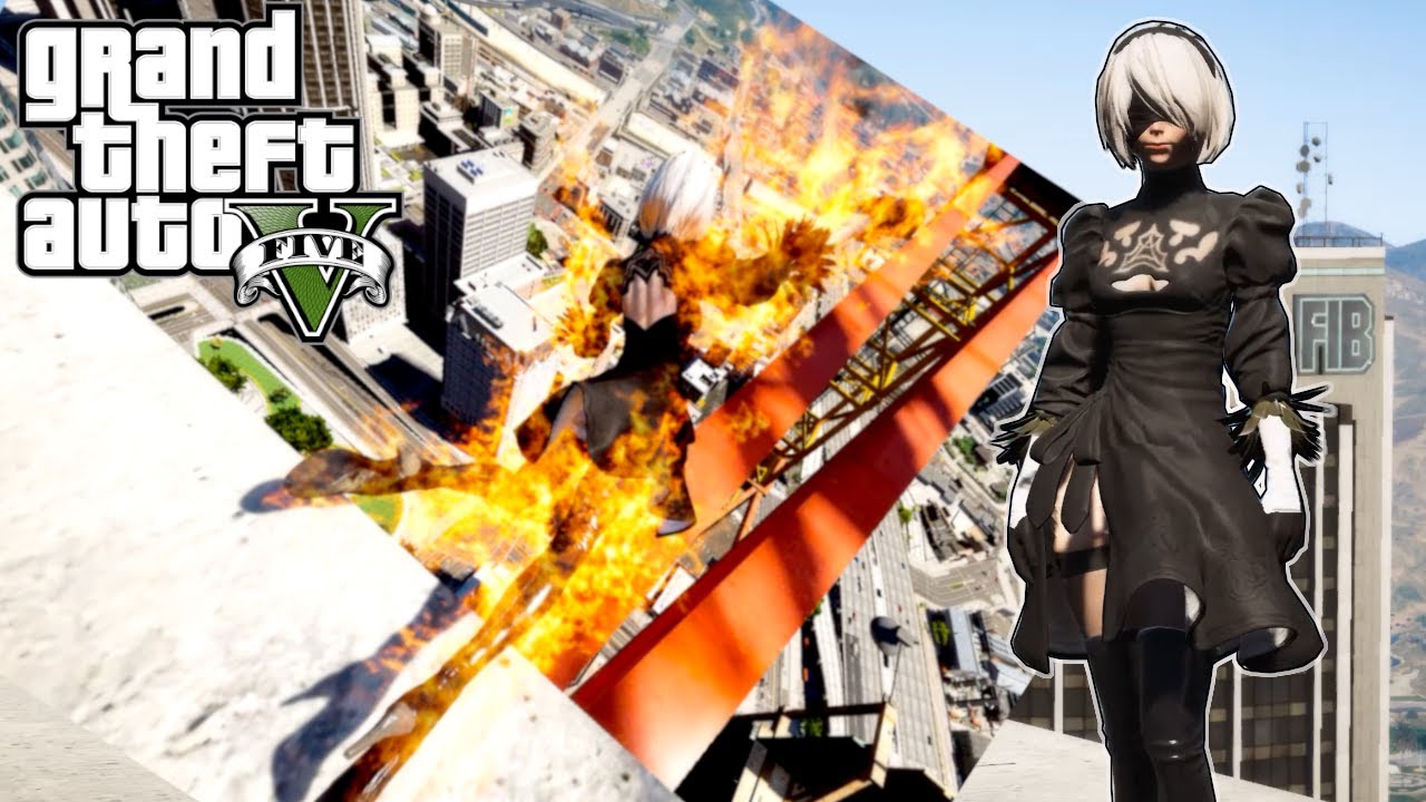 GTA 5 Euphoria Mod Ragdolls compilation # 23 (Nier Automata)