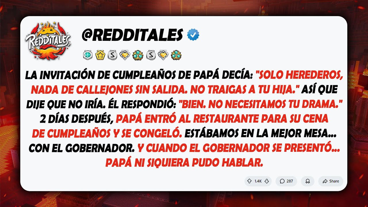 La invitación de cumpleaños de mi papá decía: 