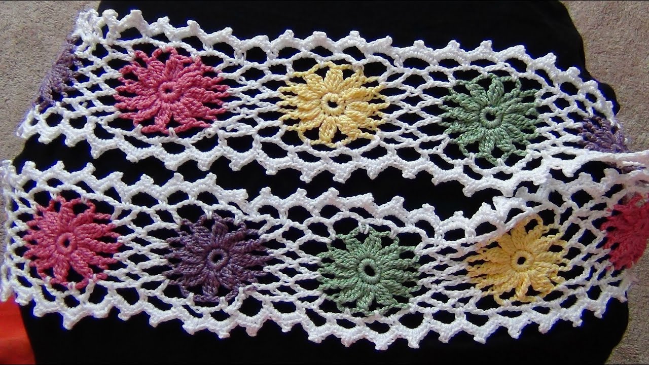 How to Crochet a Scarf in Cotton Part 3 YouTube