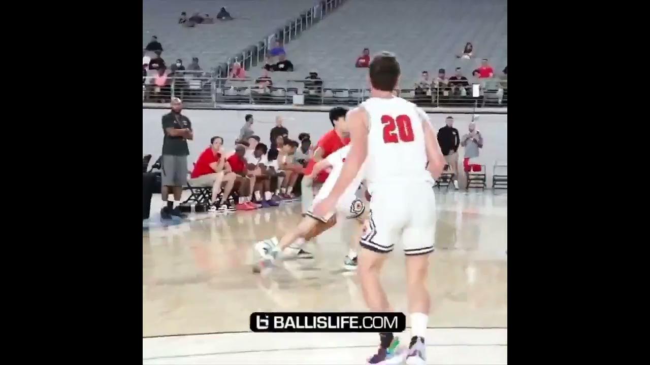 Former NBA star Peja Stojaković and son Andrej shoot hoops inside MKA