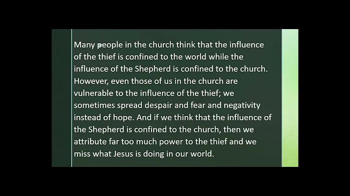 TURNING FROM THE THIEF TO THE SHEPHERD - Lori Vos