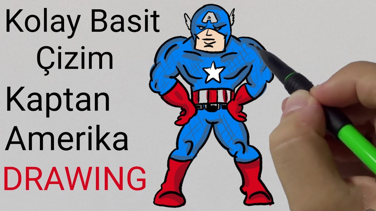 Kaptan Amerika Kolay Cizim Nasil Yapilir How To Draw Captain America Youtube