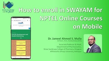 How to enroll in SWAYAM for NPTEL online courses 2021 on MOBILE || Enrich Knowledge with Dr. Jameel