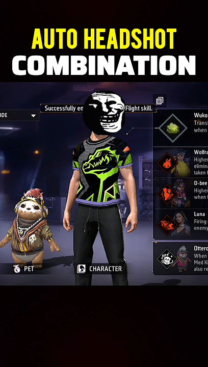 AUTO HEADSHOT COMBINATION ☠️😈 | BEST CHARACTER SKILL COMBINATION #shorts