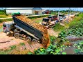 Mix 2 Project, Full Processing Filling Up The Land , Skills​ Driver​ Bulldozer SHANTUI , Dump truck