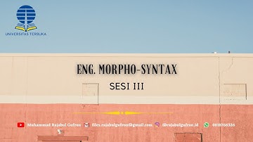 ENGLISH MORPHO-SYNTAX - SESI III