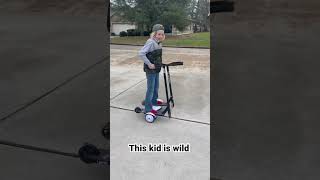 Riding 2 Scooters On A Hoverboard