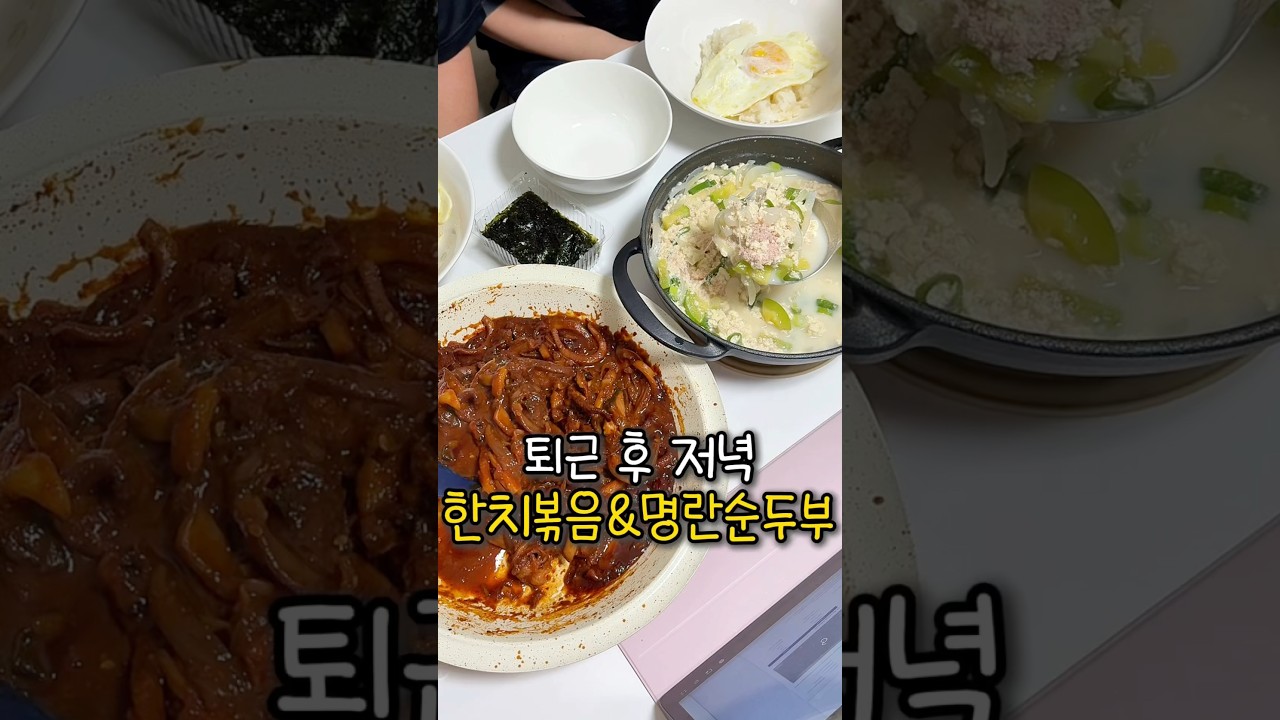 매콤한 오징어볶음 & 명란 순두부탕 레시피 — 요리다해 DAHAE 레시피 썸네일