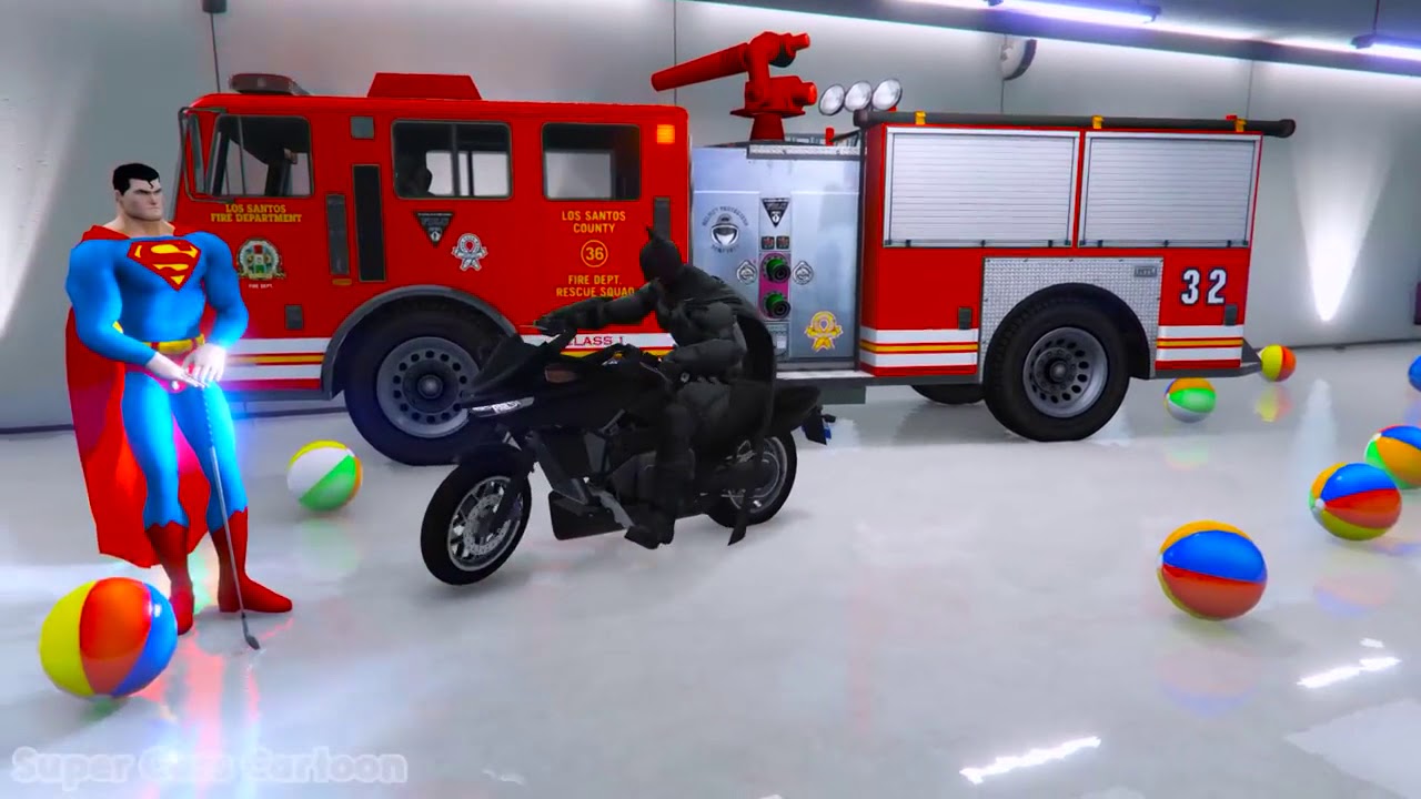 LEARN COLORS for kids with SUPERMAN MOTORBIKES Garage 11x colors for ...