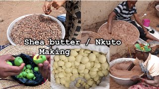 Making SHEA BUTTER | NKUTO in the village from scratch in GHANA | Handcrafted