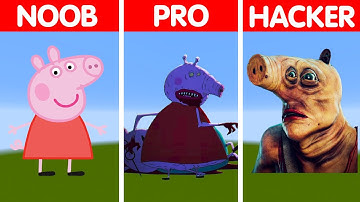 NOOB vs PRO vs HACKER Minecraft Pixel art – Peppa Pig