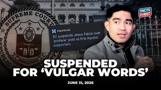 Supreme Court suspends lawyer Jess Falcis for 'vulgar' remarks