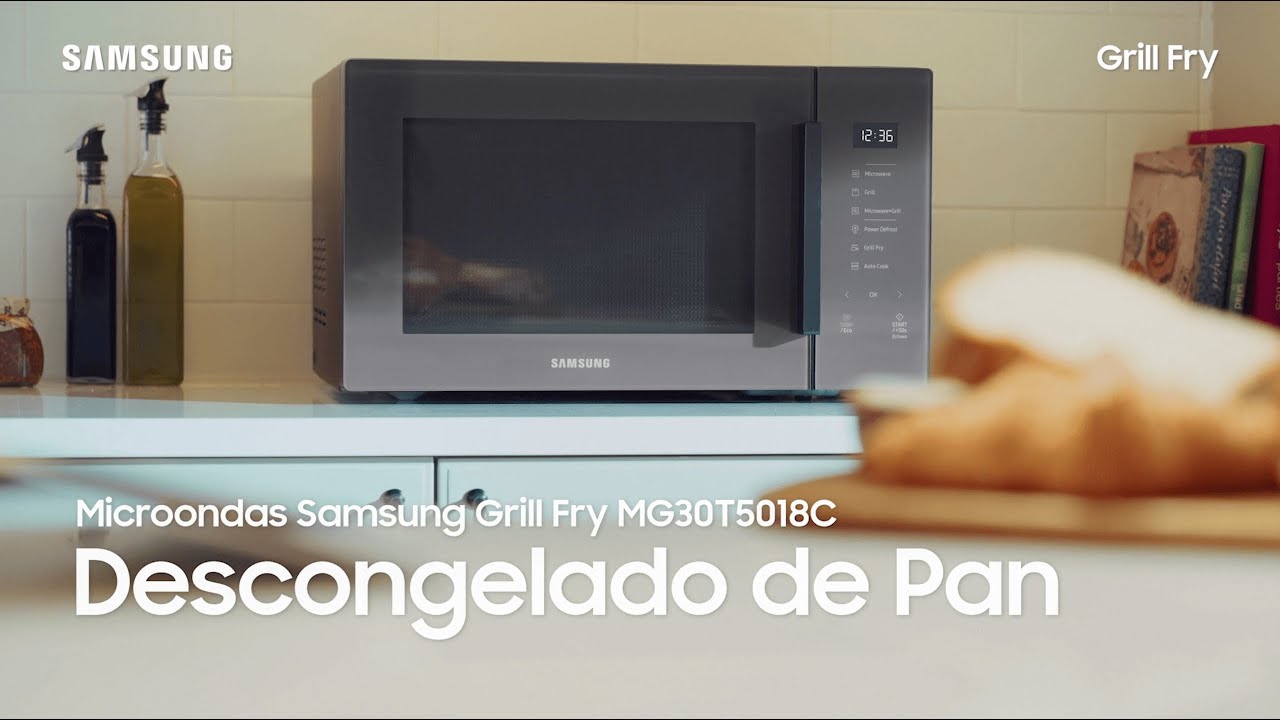 Samsung - Horno microondas Grill Fry con Bread Defrost [versión vertical] -  YouTube
