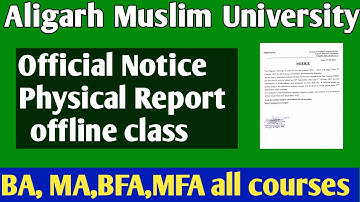 AMU physical report document AMU offline class notice 2022